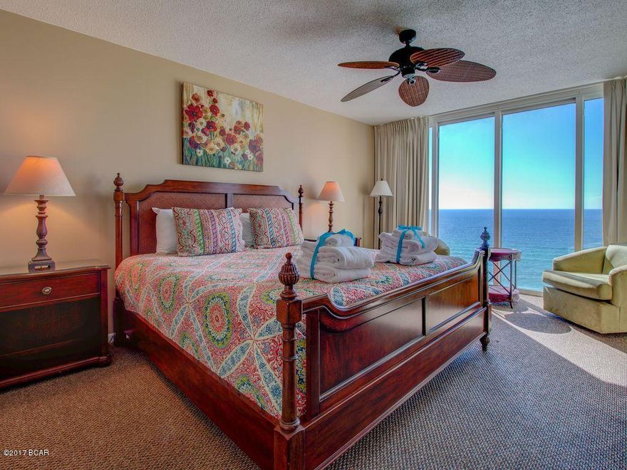 COMPLETELY UPDATED CONDO. ALL BEDROOMS GULF FRONT. 3BR/3BA Gulf front condo with the best floor plan on the beach! The large living area and all bedrooms feature floor to ceiling glass windows to maximize the spectacular Gulf views throughout. The kitchen has an open view to the living area also providing breathtaking views. Another sought after feature is the huge balcony accessed through the living area or the two large Master suites. The third bedroom is another private suite with its own balcony, kitchenette and full bath. An added bonus is the nice size laundry room with full size washer and dryer, built-in cabinets, utility sink and plenty of extra space for additional storage Amenities include 2 heated pools with hot tubs. Also a large Lagoon Pool and Hot tu