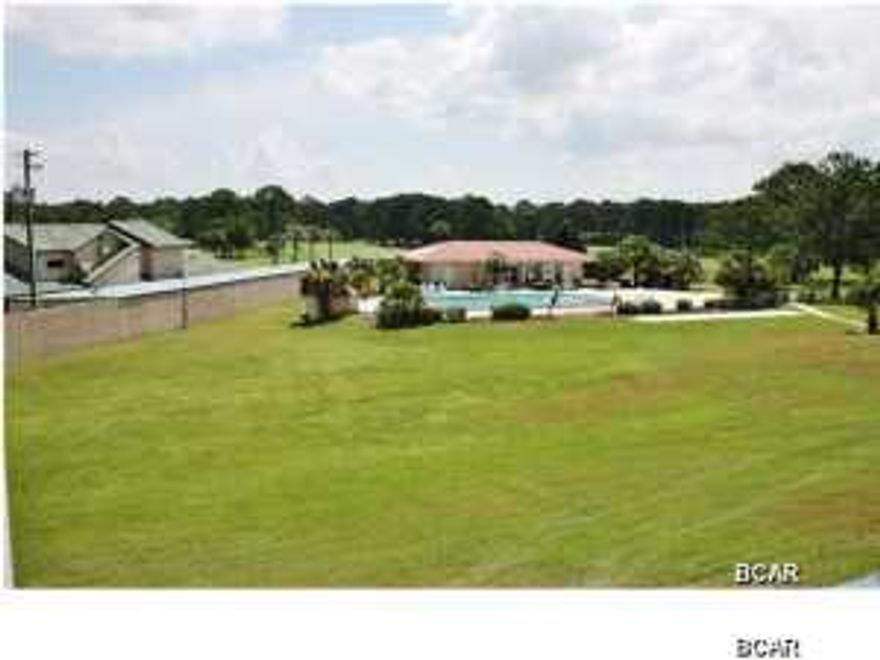 This unit is vacant. Large one bedroom overlooking the Golf Course and the Pool. You have gorgeous Golf Course views from living area. The living area and bedroom open up to balcony. The unit is on the 4th floor and convenient to the stairs and elevator. Very close to Pier Park. Age, SF, and dimensions approximate.