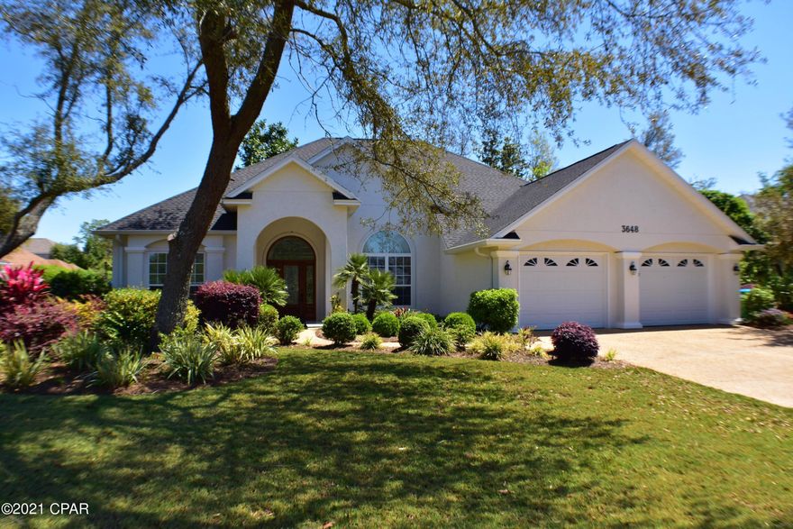 CURRENTLY UNDER CONTRACT, SELLER ACCEPTING BACKUP OFFERS. Stunning Preserve By the Bay home with lots of upgrades!  The 3BR/2BA beauty offers split-bedroom & open-floor plan, & the roof, hurricane rated garage door, &  LPV flooring were all new in 2019.  Kitchen was remodeled in 2015 with granite countertops & new appliances, & the master bath got a facelift with a custom tiled walk-in shower.  Interior features include 10' ceilings with crown molding,  double-sided fireplace between the living & breakfast rooms, formal dining room, mahogany leaded glass front door, fireplace & built-in bookshelves in the master bedroom, surround sound system, & a Florida room overlooking the beautifully landscaped backyard.  This is  an immaculate & move-in ready home in an exclusive gated community The neighborhood is convenient to golf courses, shopping, marinas and the beach!  All info is approx and must be verified by Buyers if important.