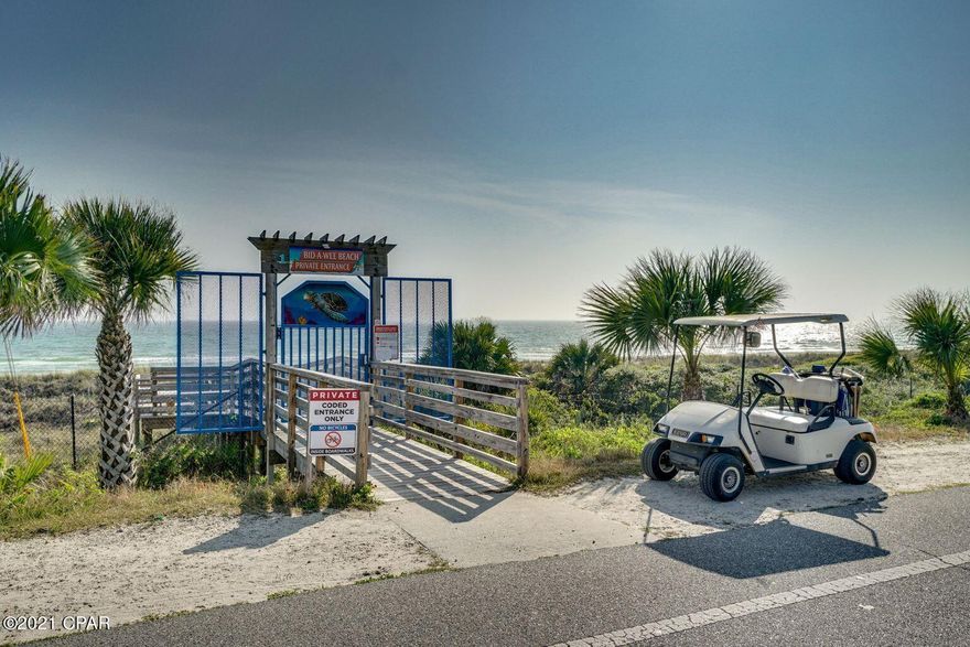 'CURRENTLY UNDER CONTRACT, SELLER ACCEPTING BACKUP OFFERS' Build your beach dream home on this beautiful corner lot in the sought after Bid-a-wee beach community. No short term rentals in this area for someone looking for quiet!  This neighborhood is one of the few communities in PCB that offers a dedicated, private gated beach access and the property is only 3 blocks from the beach. Walk to the ''uncrowded'' neighborhood beach; plenty of room to set up and enjoy! Golf cart friendly neighborhood.