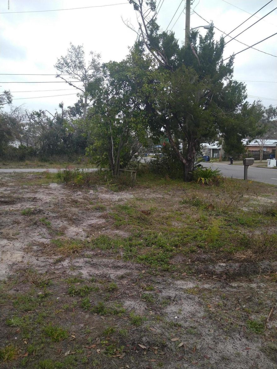 Large corner property, great location for college rentals.  Can build 2 big homes, or a home and duplex, triplex.  Comes with sturdy structure back of property to hold building materials.