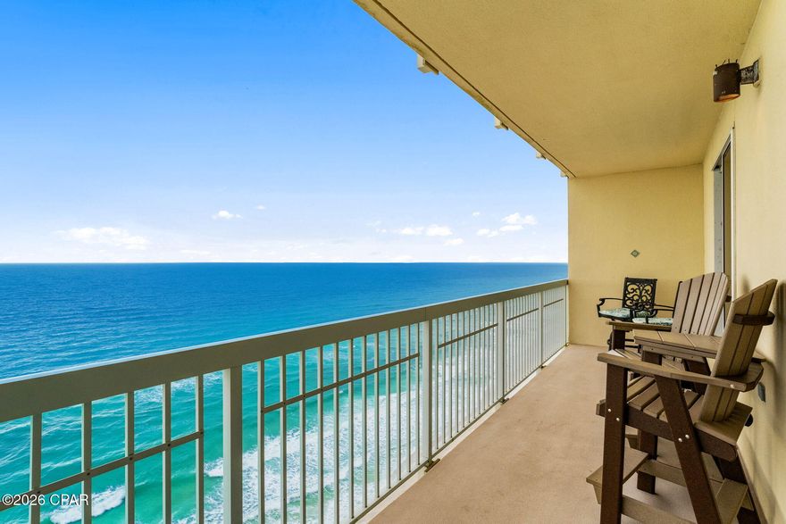 INVESTOR OPPORTUNITY - True 3-bedroom corner Gulf-front unit at Celadon Beach Resort on the quiet west end of Panama City Beach.

This unit features a wrap-around balcony with stunning, unobstructed Gulf views -- a rare layout that consistently stands out with renters and buyers alike.

The newly renovated kitchen (February 2026) includes brand-new appliances and updated finishes, giving the space a fresh, modern feel that drives rental appeal.

Being sold furnished, this condo is turnkey and rental ready with proven rental numbers, offering immediate income potential.

Celadon amenities include a beachfront pool, indoor pool, hot tub, fitness center, tennis courts, deeded beach access, and a climate-controlled walkover from the garage. HOA dues include water, cable, and amenity access.

Corner 3-bedroom Gulf-front units with wrap-around balconies are limited -- especially with recent renovations and rental history in place.
