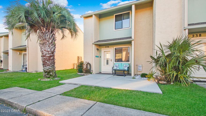 'CURRENTLY UNDER CONTRACT, SELLER WILL CONSIDER BACKUP OFFERS'  Your Private Panama City Beach Gulf Front Pool & Clubhouse are just a short walk from this Fully Furnished (Rental Ready), 2 Bedroom 1.5 bathroom, with bonus Bunk Room townhome AND includes golf cart!! Located in the highly sought after Gated community of Gulf Highlands Beach Resort which boasts 11 Pools including 5 heated, 2 Playgrounds, 4 Tennis Courts, a Mini Golf Course, Low HOA Fees and of course the private Beach front Pool and Clubhouse. The townhome has a real beachy feel, and has been very well maintained and is in superb Condition. Close to everything Panama City Beach has to offer, this beautiful townhome has it all. Don't miss your opportunity to Own in this Desirable Beach Community. Call your agent today to schedule a Visit. All Ages, Room Sizes and Measurements are approximate. Please Verify if important.
