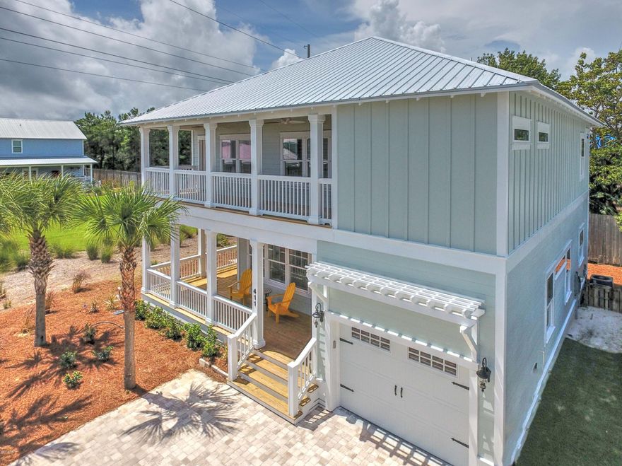 3 blocks to the beach!  Gated Community and low HOA dues! West end of Panama City Beach in the low density area of Laguna Beach. NOT IN A FLOOD ZONE!

BRAND NEW! Female contractor; building in Panama City Beach  for the past 12 years.  Two master suites. This property overlooks a park/green space  on 2 sides maintained by the HOA.  The lot is larger than most in the neighborhood and will never have a neighbor to the South. 

Many upgrades....30A quality and finishes. Stainless appliances, shaker white cabinets, quartz counter tops, plank flooring. Large tiled showers and whirlpool tubs in both master bathrooms. Huge bonus room on second floor. Furnishings negotiable.

Wrap around porch and double decks. Foam insulation. 2 x 6 construction. Lots of storage. Beautiful elevation. Immediate