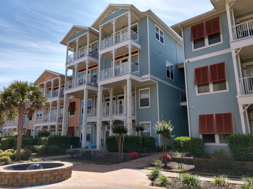 Freshly painted condo with courtyard/pool views. 2 bed 2.5 bath condo in the gated community of Island Reserve; truly an oasis at the beach. Loaded with amenities; resort style lagoon pool w/ lap area, zero entry, and waterfall. Indoor basketball court, fitness center, game room and theater. Low HOA fees include water, sewer, garbage, landscaping, amenities, security. This condo boasts 10-foot ceilings, crown molding, bamboo and tile floors in the open living/dining/kitchen. Granite counters and island, under cabinet lighting, disposal, and GE stainless steel appliance package w/fridge, stove/oven, microwave, dishwasher. Full size washer and dryer included. Private balcony. This condo's ideal as a permanent home, vacation getaway, or investment for rental income. Perfect for all buyers! This is a second floor condo. Covered parking garage with covered entry to condo. Unit 6208 has been a long term rental since new. This property has been grossing over $15000/year and stays rented easily. Furnished 2 bedrooms can gross $18000 annually. Island Reserve is highly sought-after for long term leasing and this floor plan is the preferred plan. This condo is in the perfect location; close to the beaches, close to the military bases, close to Pier Park, close to Panama City. Shopping, eating, and entertainment are all around you here. Island Reserve is an Oasis at the Beach!