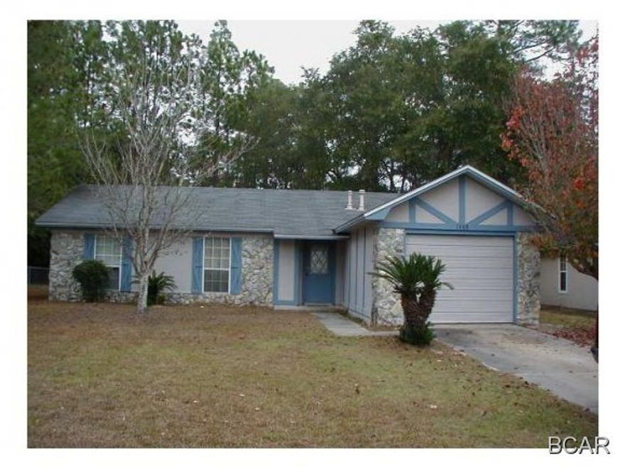 Wonderful home on cul-de-sac in quiet, friendly Lynn Haven neighborhood. Many shade trees and a large, fenced backyard with a wooded area behind the rear property line.  Recently painted with new carpet currently being installed.  No pets.