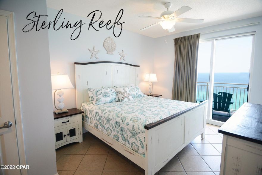 Sensational Gulf-Front Condo with Excellent Gross Rental Income! Located in the amenity-rich community of Sterling Reef Condominiums, this 2BR/2BA, 1,076sqft property dazzles with an entertainment-ready floorplan, faux wood floors, an open concept kitchen w/granite counters, floor-to-ceiling windows, and a living room with sliding glass doors to the gulf-front balcony boasting intoxicating views. Upgrades galore! Both bedrooms are generously sized, while the primary bedroom also has a gulf-front balcony and en suite. This 12th floor condo provides a tremendous cashflow opportunity with rental projections at $59k+! Other complex features: bilevel heated community pool, direct beach access, gym & 4th level terrace w/BBQ area. Plus walking distance to County Pier!