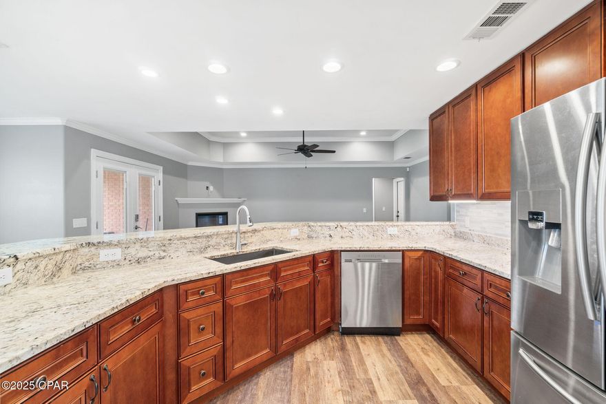 CURRENTLY UNDER CONTRACT, SELLER WILL CONSIDER BACKUP OFFERS....Updated Brick Home in Cherokee Heights!
Welcome to this must-see home in one of Panama City's most desirable neighborhoods. Known for its friendly community and proximity to top-rated schools, this property combines comfort, convenience, and style. Curb appeal shines with a wide front porch, while the oversized fenced backyard is perfect for kids, pets, and weekend gatherings. Impact-resistant windows and an energy-efficient AC add lasting value and peace of mind.
Inside, the open layout flows seamlessly from the living room to the kitchen and dining areas, filled with natural light and recessed lighting. The kitchen features solid wood cabinetry, stainless steel appliances, and plenty of counter space, ideal for everyday living or entertaining. The master suite offers a peaceful retreat with a tray ceiling, double vanities, a soaking tub, a custom dual shower, and his and her walk-in closets. The fully finished, climate-controlled garage with epoxy flooring is perfect for hobbies or storage. With stylish updates, modern finishes, and no HOA, this Cherokee Heights gem is ready to welcome you home. Schedule your showing today!