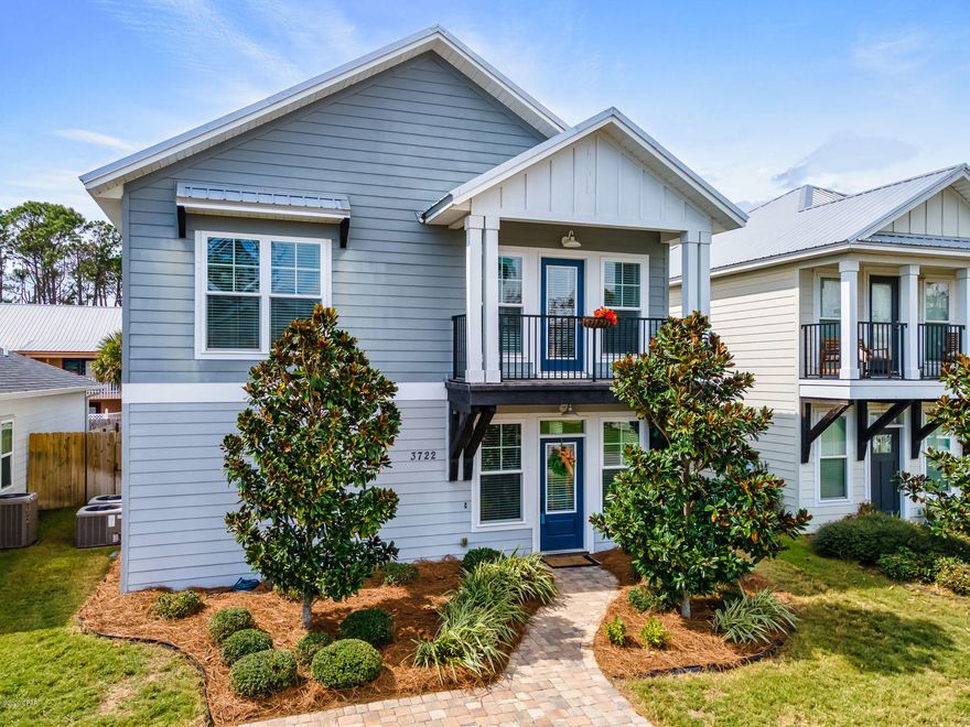 Hidden Lagoon is a quaint neighborhood of recently built beach style cottages with a community center, barbecue area and pool.  Its located close to the NSA and the beaches, plus many restaurants and shopping on the east side of Panama City Beach. This 1876 SF home with 4 bedrooms and 2.5 baths has been well maintained and features laundry on the second floor. The home also features marble countertops in the kitchen and granite tops in the bathrooms.  The downstairs have wood look tile.  The driveway is made of pavers and the back patio has been extended and include a shed.  This is a must see!  Showings available after the 12th of October.