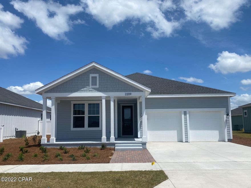 Entered for comp purposes only. Featuring the Venice floor plan with a coastal elevation. This 3 bedroom/2 bath home includes 9 ft ceilings, and 2,008 sq ft. Standard features include plush carpet and tile throughout and recessed lighting. The kitchen showcases stainless steel appliances with a gas range, dishwasher, microwave, garbage disposal, gorgeous granite countertops, tasteful backsplash, a large kitchen island, and a spacious pantry. Additional luxury options are available. Enjoy an open concept kitchen, family and dining room, and den. A two-car attached garage is included, perfect for your vehicles or storage. The split plan master bedroom highlights trey ceilings, a master bath with a walk-in shower and master bath walk-in closet. walk-in shower and master bath walk-in closet.

All homes come with energy savings packages. The exterior includes hardiboard siding. With both a large front and back porch, enjoy the peaceful, friendly neighborhood and beautiful sunsets. Find yourself in the waterfront lifestyle and sense of community at SweetBay with North Bay access to a dock and for kayaking, paddle boarding, and fishing, many pocket parks, an amphitheater, resort swimming pool, basketball court, barbeque pit, ponds, trail system, and boat launch! New home buyers receive priority access to University Academy, Florida's top-rated K-8 school!