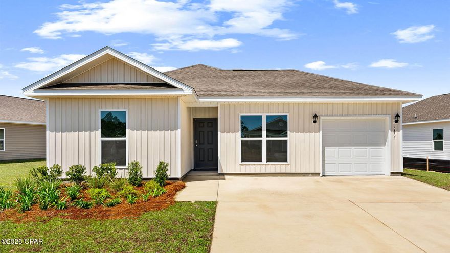 Welcome to the Sutton Plan, one of our new plans at Liberty in Panama City, Florida. The Sutton is a spacious single-story home with 1,439 square feet of comfortable living. This beautiful home offers 4 bedrooms with 2 bathrooms, and a 1-car garage. As you enter the home, the foyer welcomes you with beautiful EVP flooring which spans throughout the home in the main areas and bathrooms. Right by the front door are the 3 guest bedrooms, a full bathroom, and down the hallway is the laundry room and storage area leading into the kitchen and living room. Each bedroom boasts plenty of space and sizeable closets for organization with soft carpet flooring.

The kitchen is equipped with beautiful granite countertops, stainless steel appliances, and beautiful white cabinetry. The pantry is located next to the laundry room across from the linen and coat closets. Natural light illuminates this main area for your family and friends to enjoy. The back yard features a back patio located by the primary bedroom and the dining area. The spacious primary bedroom features its own bathroom complete with granite countertops, a large walk-in closet, and a relaxing shower. Both bathrooms feature beautiful granite countertops and white cabinetry. In addition to all the features and amenities our Sutton plan offers, each is built with our Smart Home technology package, designed to bring the ease and convenience of life right to your fingertips.

On the outside of this popular plan, you will see durable vinyl siding, a rear patio to enjoy the spacious back yard. Sidewalks line the neighborhood streets for you to enjoy the beautiful Florida weather. Our Liberty community features underground utilities making it less susceptible to damage from severe weather leading to fewer outages and more reliable service. Residents of Liberty can enjoy exclusive access to two amenity centers, complete with two pools, a children's splash pad, two playgrounds for endless fun, a well-equipped fitness center, two pickleball courts and a basketball court to name a few things. To learn more about this home for yourself, call us to get connected today!