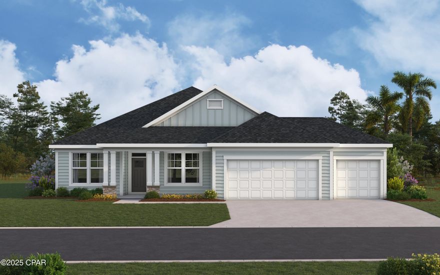 New construction by Fischer Homes in the desirable Breakfast Point community featuring the Dahlia floorplan. This stunning plan offers quartz countertops, tons of cabinet space and a huge walk-in pantry. Formal living and dining rooms, and family room, with walk out access to the covered patio. First floor owners' suite with oversized walk in closet with direct access to laundry room, and attached private luxury bath. Two other bedrooms on first floor. Additional bedroom and bath on second floor.  Attached three car garage.