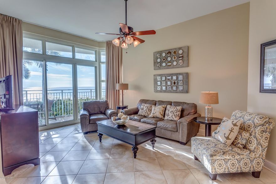 ONE OF A  KIND FIRST FLOOR UNIT WITH 12 FOOT CEILINGS. MUST SEE TO APPRECIATE!! No need to wait for elevators in this amazing beach front home! This 1368 square foot floor plan is the largest 2 bedroom w/ bunk in AQUA,  and the high ceilings make it seem even larger. The furnishings and decor are classy and your condo is ready for superior rental income. Truly an outstanding home in one of the best locations on the beach. AQUA has been recognized as the best of the best on Panama City Beach two years in a row. The location, so close to Pier Park, the distinctive architecture, the amenities, the rental potential, high quality construction, all help to create a community that truly stands out on the beach. This home is waiting for the right person to appreciate it.