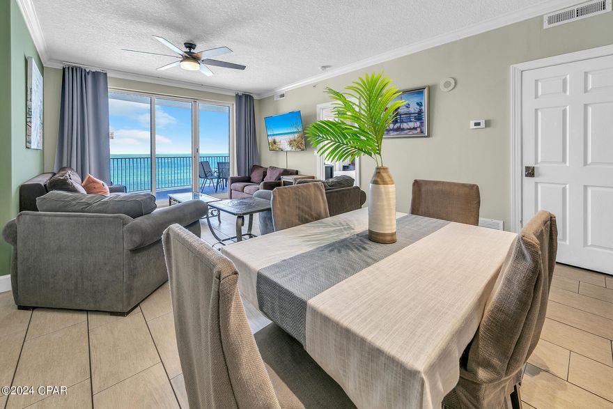 CURRENTLY UNDER CONTRACT, SELLER WILL CONSIDER BACKUP OFFERS. Ask for a link to the walkthrough video! 
>What does 271 square feet of oceanfront balcony feel like? Absolute heaven. Your entire group can relax together 8 stories above the softest white sand and Caribbean-hued waters of Panama City Beach. 

>Below, enjoy the stunning beaches. 

>Inside, there are Ocean views from nearly every room! You'll find TWO Primary suites with ensuite bathrooms, the gold standard for an unforgettable vacation. Remodeled bathrooms include quartz countertops, and granite countertops punctuate the open concept kitchen/dining/living area.

>This established vacation rental has solid rental history.  The owner is making 2 units available on the 8th floor! (Check out units 804 & 806) Purchase both for a total of 4 BR/ 4 Baths. New HVAC! Unit includes extra storage & garage parking w/ a skywalk.

Ocean Villa is an Ocean front Condo building with two pools and a fitness center. A lovely retreat and a solid investment property, come see how it feels to live where you vacation.