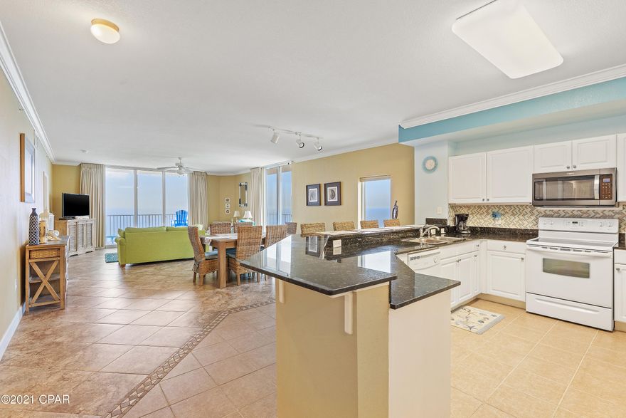 Immaculate west facing unit with beautiful wrap around views allow you to catch every sunset regardless of the time of year. This non-rental unit will have new Black Stainless appliances installed mid-July. It also has a new commercial dehumidifier installed in the HVAC closet, new Day&Night blackout cellular shades and Tempur-Pedic Mattresses. This all inclusive furnished unit and resort are top notch. Tidewater is a 15 min drive from the airport, walking distance to Pier Park and has the most amenities: parking spaces included, two outdoor pools & hot tubs, an indoor pool, two Roman Spas, full size gym, saunas, steam rooms, onsite restaurant, theater, arcade and onsite security 24x7.