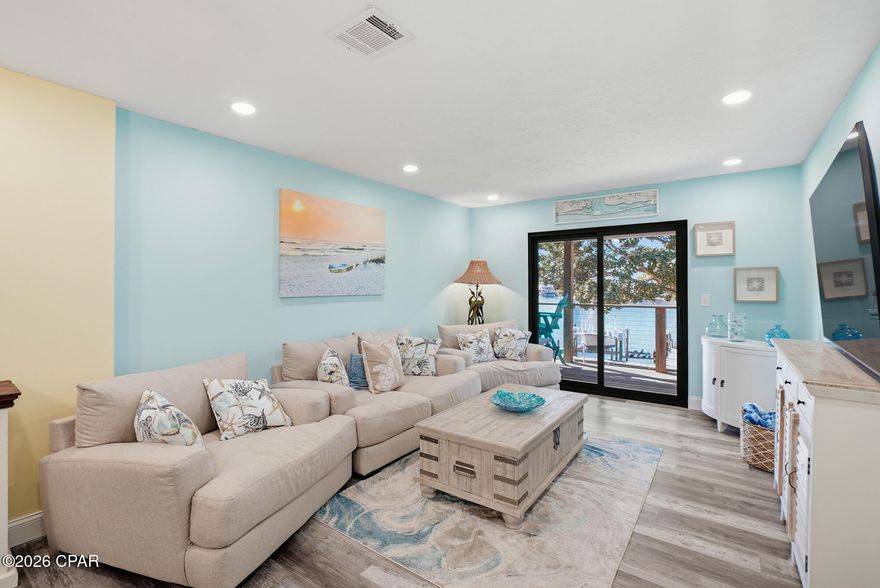 ***OPEN HOUSE Saturday 12-2 & Sunday 1-3*** Fully renovated waterfront condo with private boat slip and direct Gulf access on Grand Lagoon. This 2 Bedroom, 2 Bathroom unit offers over 1,200 square feet and is being sold fully furnished, making it completely turnkey for immediate occupancy or investment.
Recent renovations include an updated kitchen with granite countertops, upgraded cabinetry, stainless appliances, and gourmet sink. Both bathrooms feature quartz countertops, tile walk-in showers, and modern fixtures. Custom closets and built-in storage maximize space and functionality throughout the unit.
The open living and dining area leads to a private waterfront balcony with direct views of Grand Lagoon and convenient access to the assigned boat slip located just steps from the unit. Enjoy quick access to St. Andrews Bay and the Gulf of Mexico without the cost or hassle of off-site boat storage.
Quarter Deck is a low-density waterfront complex consisting of only 8 units and does not allow short-term rentals, providing a quiet residential setting. Located close to marinas, boat ramps, waterfront dining, shopping, and public beach access.
Ideal for full-time residence, second home, or long-term investment. Rare opportunity to own a fully renovated waterfront condo with private boat slip and Gulf access in Panama City Beach.