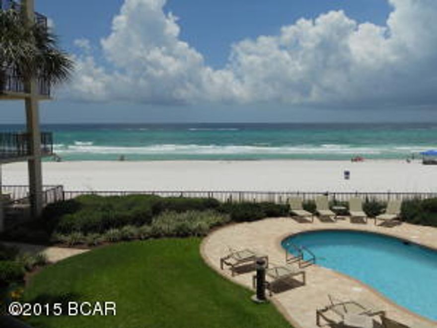 SummerWinds is a beautiful well maintained NON Rental condominium located in the heart of the Thomas Drive strip along the Gulf of Mexico! This unit has three bedrooms and three full bathrooms. The amenities include your own dedicated garage, owner's Club House, Fitness/exercise room, two pools, one heated most of the year, Gulf access, gated entry for extra security, and security video surveillance for extra protection. SummerWinds has a new $1 million dollar membrane roof, and two new cooling towers that chill water to send to your AC unit, saving you a lot of electricity. This unit also has electric hurricane/storm shutters that can be rolled down any time there is bad weather.