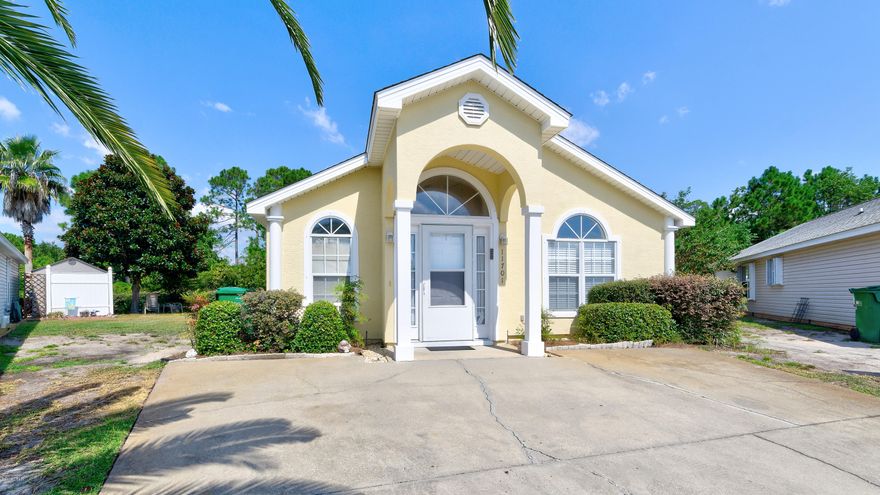 This affordable home located in the desirable Palm Cove subdivision . Quiet cul de sac street ,no houses build behind which gives you privacy .Perfect opportunity for a family ,second home or vacation rental. Low HOA fees cover lawn maintenance,2 pools,trash pick up,security guard ,gated access at night.  Age, SF, and dimensions approximate.