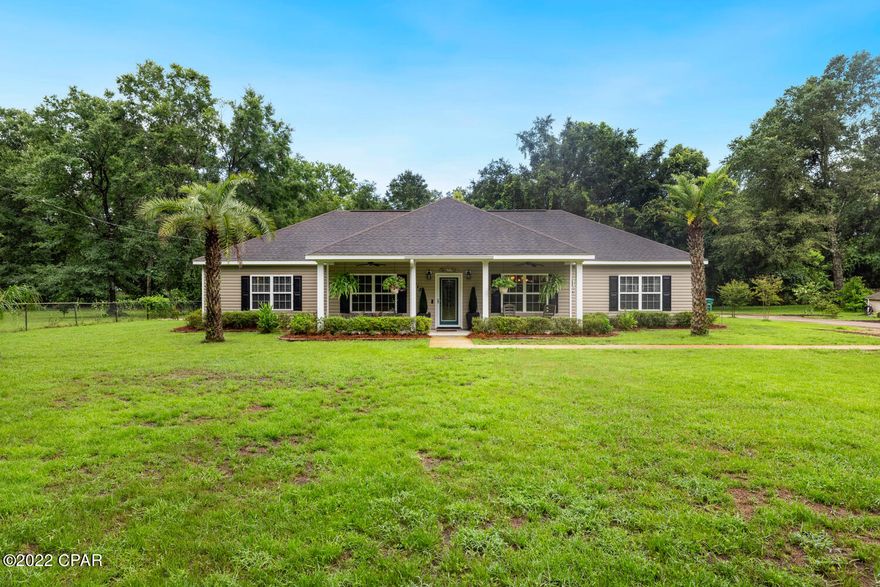 CURRENTLY UNDER CONTRACT, SELLER ACCEPTING BACKUP OFFERS MUST SEE gorgeous home with 4 large bedrooms and 3 newly remodeled baths, all new high end custom finishes to include Acacia real hardwood floors, quartz countertops, shiplap in the kitchen and primary bedroom, all new light fixtures and fans, soft close cabinets, new sprinkler system, new well, 3 filtration tank water softener, new water heater, new saltwater pool with fountains, 2 fire pits, stainless steel appliances, dual office stations, electric fireplace, floating shelves, pole barn, fruit tree garden, raised bed garden and so much more!  This wonderful home is on over an acre located just off the Inter-coastal waterway in West Bay, with a public boat ramp less than ¼ mile away.  Only 6 miles from the beach and minutes from Pi His & Hers matching walk-in closets, huge laundry room with built in dog kennels.  This incredible home won't last long!  Professional photos coming soon!