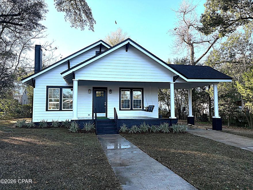 1592 Heated Square foot and 1928 total area under roof craftsman house built
originally in 1936 with 3BRs/2Baths; 0.33 acres of property with City Water, City Sewage and Garbage. Lot dimensions 70' x 204' x 65' x 212' fully cleared and par-ally fenced. The home has been fully rehabilitated keeping it ''Period
Appropriate.'' Every detail has been adhered to maintain the original
charm and nostalgia this adorable property. The home is realistically a new home built from the walls . No expense
was spared to make sure what was needed to offer the home as a home
someone could live in and be proud of was spent. Every effort was made
to modernize the home, however, maintaining the period and charm and
character of the 1936 charm. Every detail is right down to the crystal
doorknobs adhered to in this remodel. A Local General Contractor was
hired to make sure all codes were updated and the structural integrity of
the home was sound, and all stages of development were properly permi:ed and recorded in the City and Building department of Jackson County.
NEW IMPROVEMENTS:
Outside:
Complete New Roof with 30 Year Architectural Shingles and full Underlayment, fully permi:ed
Replacement of wood and fascia as needed to assure structural integrity of the roof Complete new factory painted black aluminum edge drip Complete Descaling of aged paint, sanding as required Full Paint Exterior with Sherwin Williams high quality paint (White with Black Trim Accents) Painted Black Foundation with Sherwin Williams high quality paint New Foundation Vents black to match foundation paint Every board outside lap siding fully caulked with Sherwin Wiliams recommended quality caulk. Front Porch is painted with epoxy paint to match exterior trim of the house
New solid core shaker style front door
New Light fixtures complete exterior of the house (front door lanterns, each stoop, carport). Added exterior plug
New French Drain to properly divert water and drainage away from house (corrugated pipe) Drainage blanket laced into soil in low lying areas Gravel installed over French drain and drainage blanket
New topsoil installed to level yard front and sides and back of house Complete bush hog of overgrown brush complete yard Complete Cen-pede Sod Front and Side Complete yard seeded with cen-pede New Double Insulated Tilt Out Vinyl Windows and screens (White to Match Exterior of house) Installed Front Black Porch Swing (Swing Conveys with Sale of the Homes)
Interior:
New High Efficiency Seer Rated A/C with matching registers and returns Floor Leveled as needed and new floor joist installed as needed and ecommended by Ram Jack. Complete New Plywood Sub-Floor Complete Floor Layered with 30 lb. felt vapor barrier Complete Floor topped with Luxury Vinyl Floor with full warranty
Complete house gu:ed down to the studs
Center Wall removed to offer ''OPEN CONCEPT'' and structural beam installed in attic. House completely insulated with foam R11 Walls, R30 blown in ceiling
R11 Foam was selected because of aged of house to seal every possible crack from weather. Complete house new sheetrock, tapped, mud and finished, with orange peel knock down texture
Complete two-tone paint with high grade Sherwin paint (walls, ceiling, trim)
Installed all new trim (wood not pressed wood) to maintain the shaker style period of house. All Windows and door maintain the original boxed shaker style trim with trim shaker headers. Crystal Doorknobs to maintain the original period integrity of the house. All complete wood shaker cabinets with ''Easy Close'' drawers (No Pressed Wood in Cabinets). New Installed oversized Island with bar for seating, and cabinets below Granite Countertops full kitchen including island New Kitchen Aide Appliances; Stainless Steel (Microwave, Dishwasher, and Range)
Complete new Plumbing throughout the house (all old cast iron and PVC plumbing removed Complete Electrical through house (Per Code), new wiring, new service panel, new receptacles. New