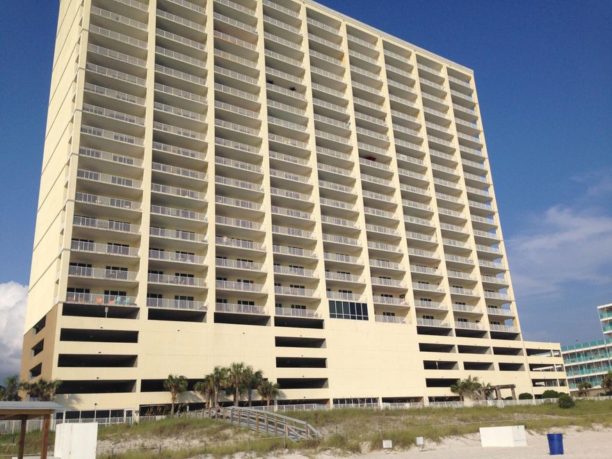 Beautiful Gulf front condo at Ocean Reef with one of the largest balconies on the beach.  This large two bedroom condo comes furnished and is rental ready.  Some upgrades include a dedicated parking spot next to the elevators,  travertine tile throughout, granite counter tops, a full size laundry room and stainless steel appliances.  The master suite and living room face the beach and have access to the expansive balcony. Both oversized bedrooms accommodate a king size bed. Amenities include a large beachfront pool, seasonally heated indoor pool, oversized hot tub, steam room and sauna, fitness room, lush landscaping, covered parking beneath the building, meeting room, and over 330' of beachfront. Call to see today!