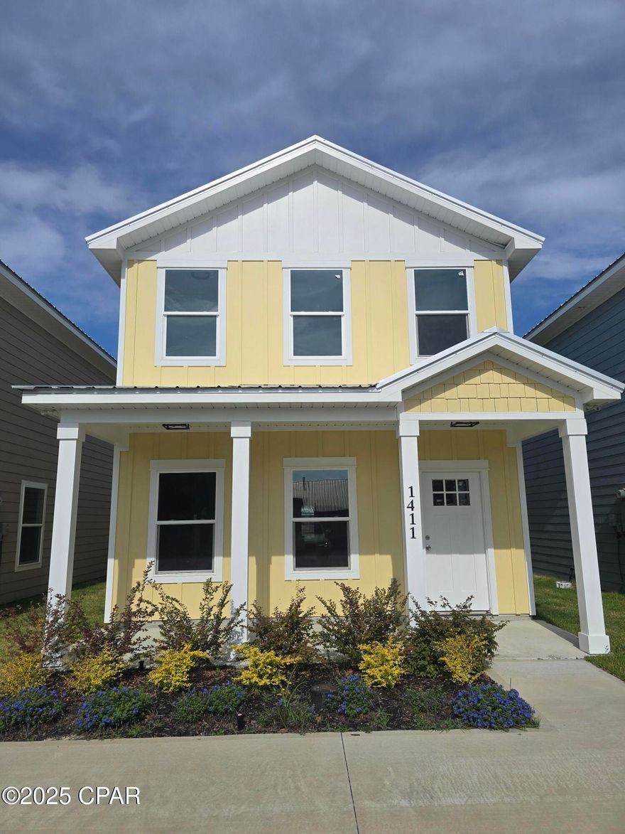 ***New Construction***Experience the ultimate coastal lifestyle at Chestnut Ridge! Strategically positioned in the heart of historic St. Andrews, this new build offers the perfect blend of luxury and convenience. Enjoy the proximity to local attractions such as shopping, bars, farmers market, and dining, while still being just a 10-minute drive from the beach. St. Andrews marina offers a boat launch making it a quick and short boat ride to the pass and shell island! 

This stunning home features an open layout, premium finishes such as custom cabinetry,  upgraded stainless steel appliances, wood looking tile, storage closets, and a separate laundry, and hardie board and batton siding. The three bedrooms are located upstairs where you will enjoy the views of the historic area! Fun fact- you can watch local parades that take place on beck ave from your backyard!
Make this your primary residence or take advantage of the flexible zoning laws and make this your next investment property to Short Term Rent! Don't miss out on this incredible opportunity to own in a highly sought after community. You can't beat the location!