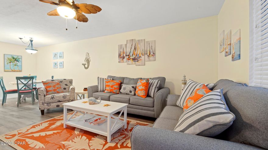 This beautiful townhome is being sold furnished and RENTAL READY. The development has a private Gulf front beach club with pool. This project has a large amenities package with 10 pools with multiple heated pools, shuffleboard, playgrounds and clubhouse. Tennis Courts and pickleball. Excellent resort development ready for you to use or do vacation rentals.