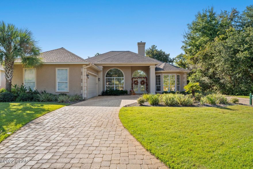 REDUCED PRICED TO SELL! Wonderfully maintained 4 bedroom 2 bath home is located in the private gated Panama City Beach community of The Preserve. Featuring an oasis back yard with pool and waterfall, this home offers coastal outdoor living with 375 sq ft covered porch and views backing up to a natural preserve area. You are greeted with a circular paver-stone drive way, manicured landscaping and even a paver-sidewalk to the back of the home.



Foyer entrance leads you to raised ceilings and spacious living room with fireplace and built-ins. The roof was replaced in 2019 along with new front windows, and resurfaced pool. Abundant cabinets and pantry/laundry area compliment the kitchen and breakfast nook over looks the pool. This home features a split floor plan with the 4th bedroom currently used as an office. Garage is over sized and even has a golf cart back entrance.

Master Bedroom is huge and offers a spacious master bath with dual vanity, jetted tub and separate shower. This also has a private entrance to the pool area and back porch. Two split bedrooms share the second bath.

Some of the most recent updates include - New Ring security system with 3 camera's, new interior paint through-out, new luxury lights from 30-A Ave Lighting, new master glass shower enclosure & door, new updated bathroom faucets, and hardware through-out. New pool pump, new well for Landscaping installed, extra insulation blown in, to insure heating and cooling comfortability, new gas lines installed with Teco Gas, for Fire Place, and patio Gas Grill.

Make your appointment today to see this lovely coastal home. 
*Sold "As-Is"