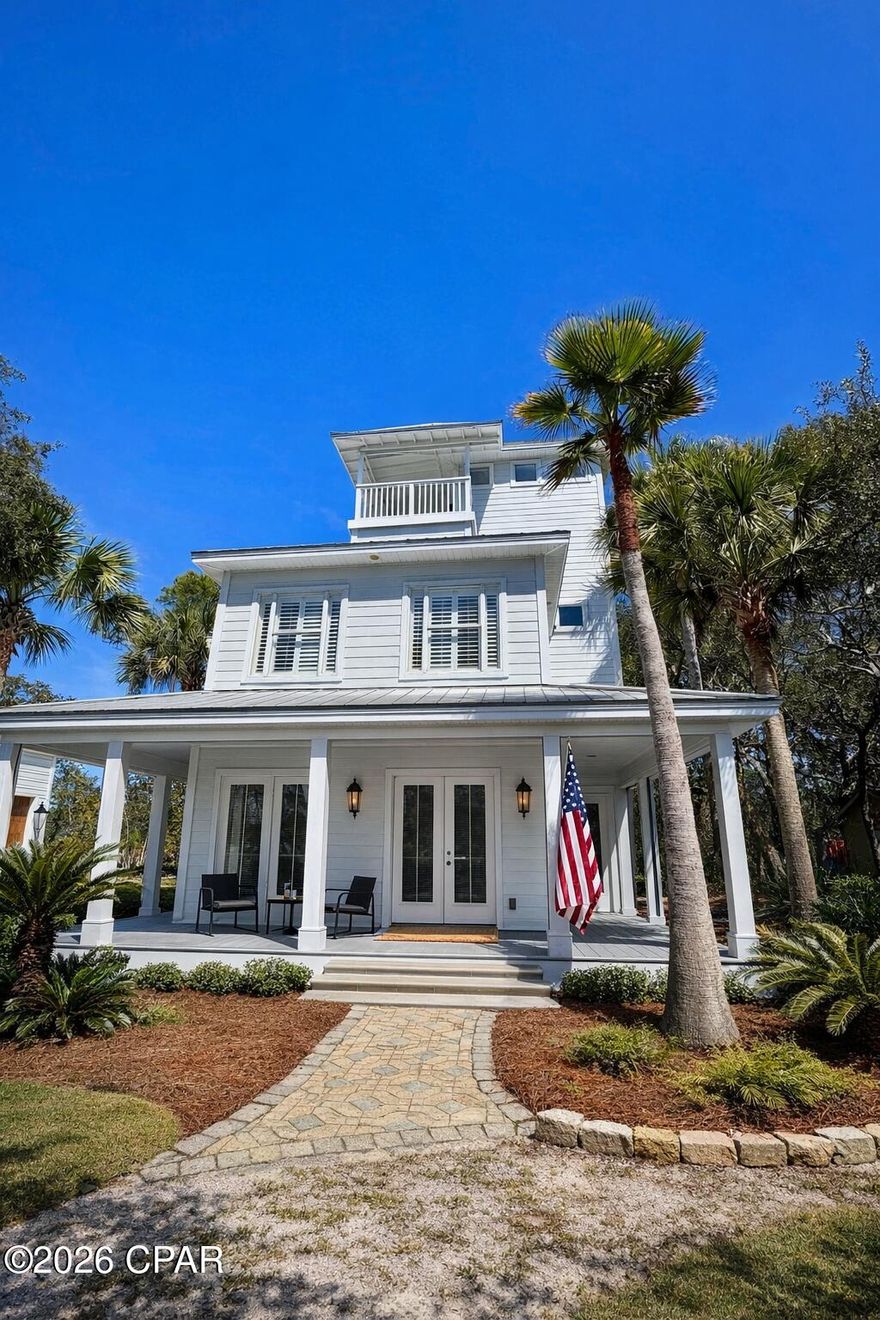 Private 3-story Florida cottage backing directly to a state wildlife preserve, offering exceptional privacy and natural views in North Santa Rosa Beach.
This 3-bedroom, 3-bath home features approximately 1,890 sq ft with a functional multi-level layout that provides flexibility for full-time living, second home use, or rental income. Interior highlights include wood flooring, an open living area, and a well-appointed kitchen designed for everyday living and entertaining.
The second floor features a spacious balcony, ideal for enjoying the peaceful natural surroundings, while the third-floor covered balcony offers elevated views over the preserve--perfect for taking in sunsets and local wildlife.
A third-level loft/tower creates a unique bonus space, well-suited for a home office or private retreat.
Situated on a generously sized lot, the property offers a quiet, natural setting while remaining conveniently located near Hwy 98, shopping, dining, and just minutes to the beach. A nearby public boat launch adds to the appeal for those who enjoy being on the water.