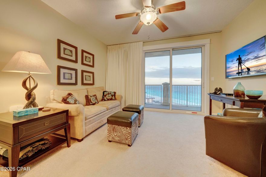 Experience the ultimate in seaside living in this stunning 1,135 sq. ft. condo. Perfectly positioned on the Gulf Coast, this 2-bedroom residence offers a seamless blend of comfort and luxury, whether you are looking for a full-time sanctuary or a dream vacation retreat. This unit has not been rented.

Step inside to an airy, open-concept layout designed for entertaining. The heart of the home is the modern kitchen, featuring stianless steel appliances and a breakfast bar that overlooks the dining and living areas. Floor-to-ceiling sliding doors invite you to your private balcony, where you can sip your morning coffee while taking in breathtaking ocean breezes and panoramic water views.

Both bedrooms are generously sized, offering quiet privacy, while the bathrooms feature spa-like finishes for total relaxation. Fully furnished and equipped with in-unit laundry, this home is truly move-in ready. As a resident, you'll enjoy resort-style amenities including a sparkling community pools, a fully equipped fitness center, and direct access to the sugar-white sands.