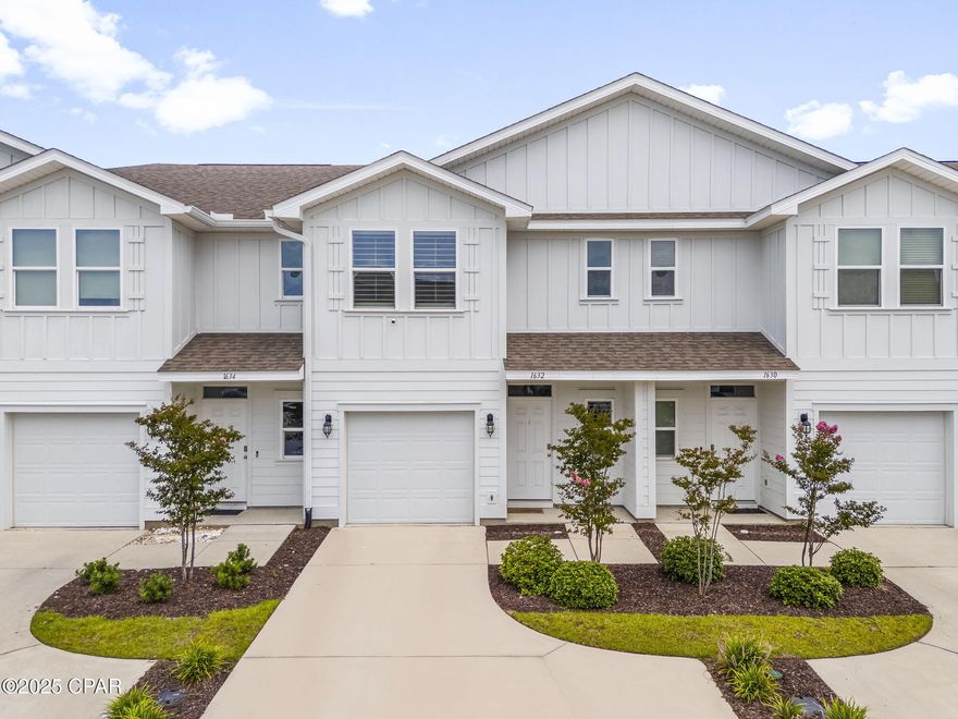 This charming townhome offers the ideal combination of style and convenience, located just minutes from top-rated schools, restaurants, and shopping. The home features 3 spacious bedrooms, 2.5 bathrooms, and a 1-car garage. Enjoy LVP flooring on the main level, with carpet in the upstairs bedrooms, hallway, and stairway. Soaring 9' ceilings add to the open feel, while the kitchen boasts granite countertops, ivory shaker-style cabinets, stainless steel appliances. Recent upgrades include matte black cabinet knobs and light fixtures for a modern touch. Additional features include plantation shutters, a smart hub with Z-wave pad, and pre-wiring for a full security system—including indoor and outdoor camera capability, window shatter detectors, and a garage door tilt sensor. Pets are welcome with prior approval and a non-refundable pet fee.