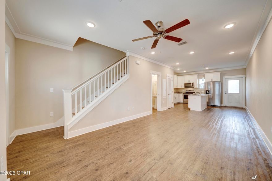 Two bedroom townhomes in the Verandas at Freeport rarely come to market and provide affordable entry level pricing with custom finishes. This townhome boasts 1152 square feet with both bedrooms upstairs. This townhome has a metal roof, stainless steel appliances, granite countertops, 14 seer ac unit, open floor-plans, craftsmen style trim, Sherwin Williams paint, and much more! The Verandas provides you with peaceful serenity for those who want to live close to the beautiful beaches of South Walton without having to deal with the massive crowds and busy streets. Living at The Verandas will put you 15 minutes away from the beach, 20 minutes away from the major shopping and entertainment destinations and 30-40 minutes away from Eglin AFB.