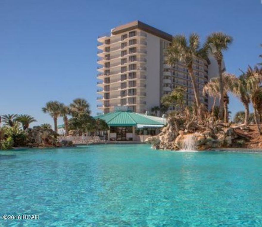 Beautiful two bedroon ''A'' unit features spacious living and dining areas overlooking the gulf. Edgewater is one of the finest full service resorts in Panama City Beach with every available amenity. Fitness buffs will enjoy the nine hole par three golf course, eleven lighted tennis courts and multiple pools including the areas largest lagoon pool with waterfalls and tropical landscaping. Ocean's restaurant, Bimini Sandbar and Paradise Pizza are conveniently located poolside. You'll also enjoy the gift shop, salon, spa services and state of the art fitness center. The Shoppes at Edgewater feature a brewer, bowling alley, skating rink, spa, multiple restaurants and retail outlets to keep your family entertained.