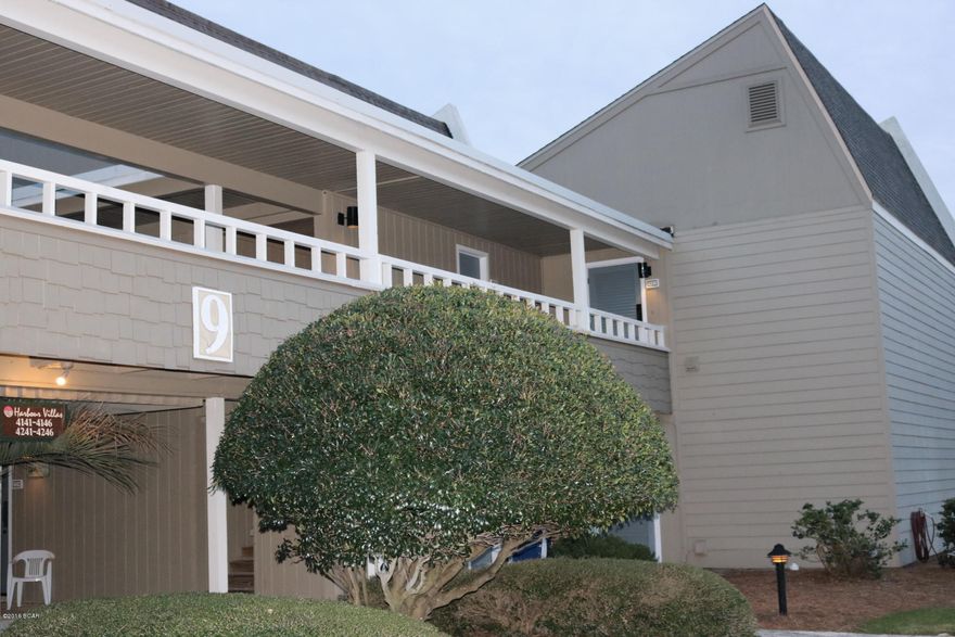 BAY POINT MUST SEE CONDO!! Unit 4241 (of building #9) is well maintained with modernized features such as energy efficient windows. The condo is part of the Harbour Villas HOA and is within the Bay Point Community which is nestled within a 1,100-acre wildlife preserve and next to St Andrews Bay. Within Bay Point, there is the Sheraton Bay Point Resort which offers a fitness club/spa, golf courses, tennis courts, a pool, and other amenities. Unit 4241 is a second-floor end unit, and it has a view of the Bay Point Resort golf course. The unit is next to the Bay Point Marina and Marina View Park. Bay Point Community is a gated community with 24 hour manned security. The beach and St Andrews State Park are minutes away. Bay Point does allow for short term rental (less than 30days) and long term rental.