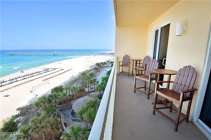 2BR/2BA + BUNK ROOM Gulf front condo on the 6th floor in the popular Calypso Resort sleeps like a three bedroom and is turn-key rental ready! Updated flooring, furnishings, fixtures, custom ship-lap accents and much more! Calypso Resort is the closest gulf front condo to Pier Park and features two pools, tiki bar, fitness center, and much much more! More photos and detail coming soon . . . Schedule an appointment today to view with your favorite Realtor!