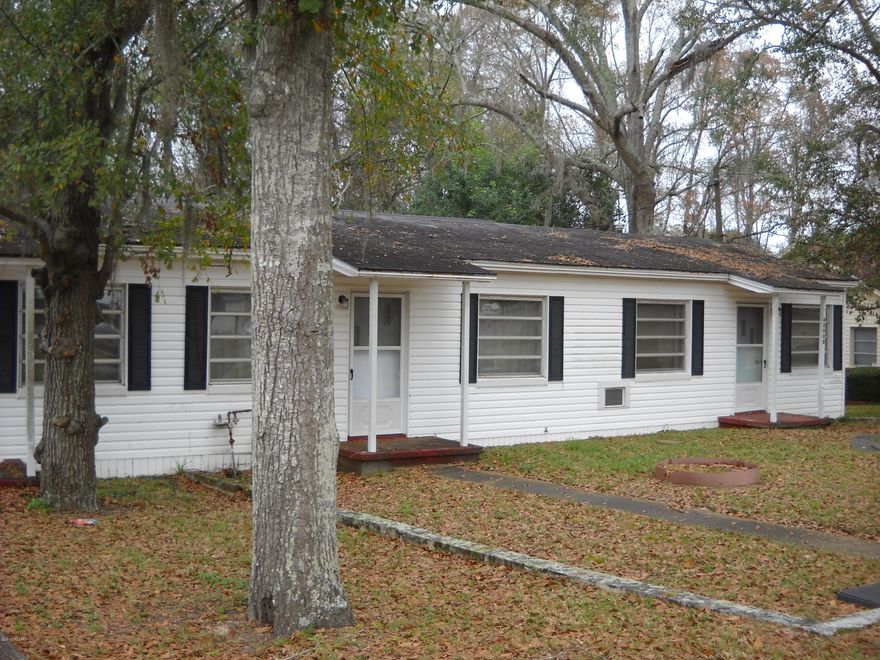 Great investment opportunity. Nice fixer upper. Currently set up as a duplex. Could be converted to a single family dwelling, or maintained as duplex. Currently has 2 kitchens, 2 baths and 2 laundry rooms total. Could be remodeled to suit new owners taste. Large carport on the A side with storage room attached.