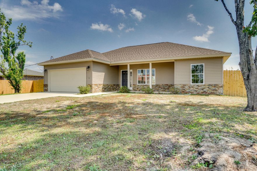 Completely Redone! You'll feel right at home when you step into this tastefully remodeled residence. Home is open & airy with lots of natural light and neutral colors throughout. The raised ceilings add to the feeling of spaciousness. Home features new lifeproof water resistant floors in the living room and halls, and new carpet in all bedrooms. Home offers a split bedroom floor plan. The kitchen is open to the living room and features painted cabinets, new quartz counters, new appliances, (refrigerator is newish) and a breakfast bar overlooking the dining area. The dining area has French door access to the covered patio and large backyard with new privacy fence. Two car garage features water softener system, extra storage area, and pull down stairs for attic access. Roof replaced in May 2019. 

Thames Street is a quiet dead end street conveniently located near shopping, restaurants, an easy commute to Tyndall Air Force Base or Navy Base. Why wait this home is ready for you to move in today!

All room sizes, square footage, lot sizes are approximate; buyer to verify if important.