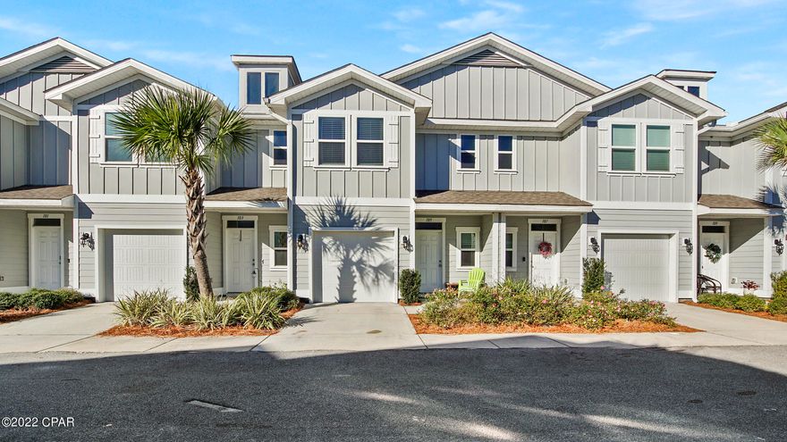 Wonderful townhome built in 2018 and centrally located to shopping, dining, great schools and three blocks from the ''World's Most Beautiful Beaches''. This gorgeous home offers 9' ceilings on the main floor with beautiful white cabinets, granite counter tops, and weathered Barnwood luxury vinyl flooring. An open and spacious living area as well as a spacious owner suite upstairs with a large walk-in closet and stunning master bath with high double sink vanity & beautifully tiled shower. The secondary bedrooms are spacious along with the secondary bathroom. Waterfall Townhome community offers a community pool for residents. Come see for yourself!