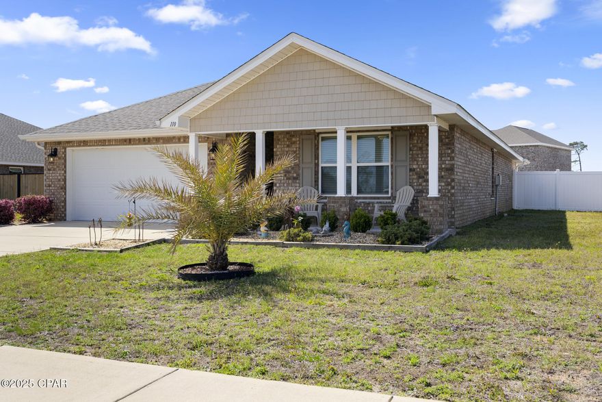 CURRENTLY UNDER CONTRACT, SELLER WILL CONSIDER BACKUP OFFERS! ALL-BRICK 4 BEDROOM THAT HAS EVERYTHING! THE SELLER PAID FOR ALL THE UPGRADES THAT YOU WON'T GET WITH NEW HOMES IN THIS WONDERFUL SUBDIVISION. This HOME is immaculate and comes with privacy fenced backyard, screened-in patio, established landscaping, ALL window treatments, ceiling fans, ALL STAINLESS APPLIANCES INCLUDING THE REFRIGERATOR, hurricane shutters, gutters and so much   This is a low maintenance TRUE 4 bedroom home boasting over 2000 square feet. This open floor plan features a gorgeous kitchen with custom cabinets and  back-splash, stainless appliances, loads of counter space, large breakfast bar and walk-in pantry. The dining area overlooks the screened in patio and backyard. The living room is large enough for loads of entertaining. The master bedroom is spacious with his and her walk-in closets. The master bath has double vanity, separate water closet, shower only and  loads of room.  The other bedrooms are split from the master and all have wonderful closet space and another bath and walk-in laundry room in between for easy access. Outside is an inviting screened-in patio and privacy fenced in backyard with lots of room for an in-ground swimming pool or other entertaining. This subdivision is gated and centrally located close to a public boat ramp, parks, wonderful schools, and shopping. Hodges Bayou Plantation is just 20 minutes to Tyndall Air Force Base and the Northwest Florida Beaches International Airport