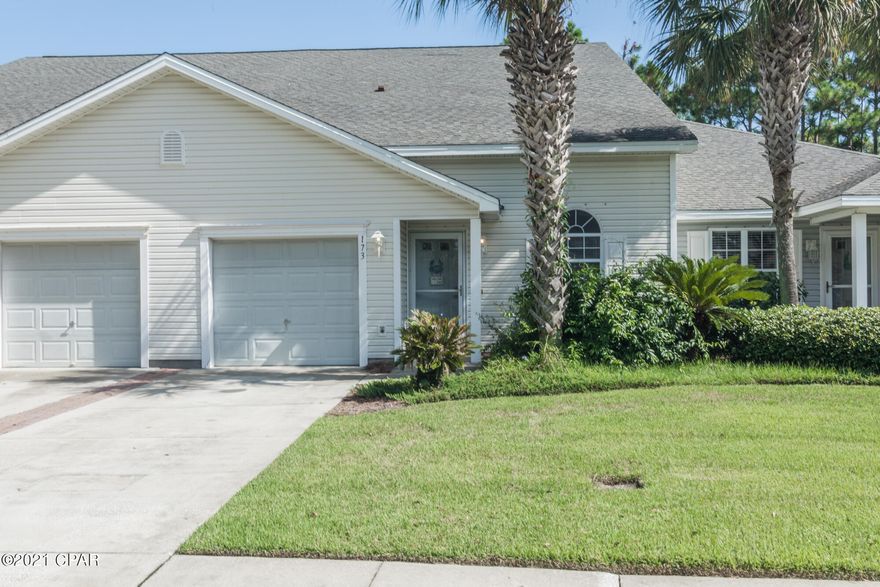 'CURRENTLY UNDER CONTRACT, SELLER ACCEPTING BACKUP OFFERS' **Palmetto Trace** One of  Panama City Beaches most popular subdivisions . Location, Location, Location. Pier Park is just steps away with shopping, dining, movie theater and parks.  The most beautiful beaches are within 1/2 mile away. Well kept 3BR/2.5BA Townhome. Fully equipped Kitchen with newer appliances, Master Bedroom is on 1st Floor, 2 Additional bedrooms and Loft area on 2nd floor. Sunset Floor Plan is the Largest of the 3BR Floor Plans in Palmetto Trace. This townhome backs up to the preserve with privacy when relaxing/grilling on back patio.  Directly across from one of two community pools, Subdivision has lighted sidewalks and underground utilities.  All dimensions are approx.