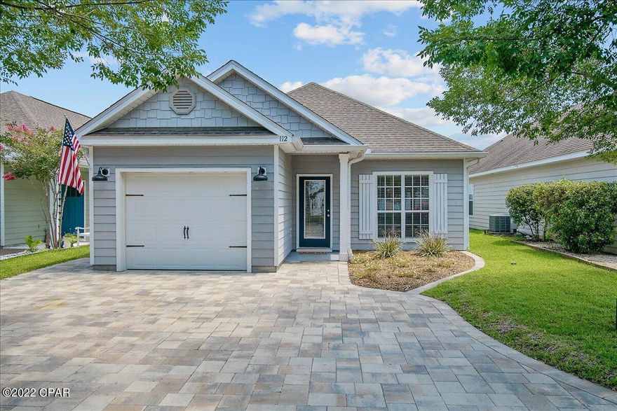 Turtle Cove at Lake Powell is a quiet, storybook neighborhood w/ adorable Craftsman-style homes, immaculate landscaping, tennis courts, a community room, an exercise room and a sparkling pool overlooking beautiful Lake Powell, all less than a mile to our sugar-white beaches! This well-kept home has tons of natural light, tile floors in the main living areas, crown molding and trey ceilings in the living room and master bedroom, a brand new AC, and new water heater. The kitchen features granite countertops, stainless steel appliances, a breakfast bar, and a combo pantry/laundry room. The backyard is very low-maintenance w/ a covered lanai and open paver patio, both wonderful spots to enjoy a cup of coffee, your favorite meal, or catch a game on your outdoor TV. There is even a shadowbox privacy fence with a rear gate that opens up to an inviting common area maintained by the HOA. The garage and expanded paver driveway allow ample parking for up to 5 vehicles. If you are looking for a fantastic home in a safe, upscale neighborhood with loads of amenities, look no further. Call today to schedule your private tour!