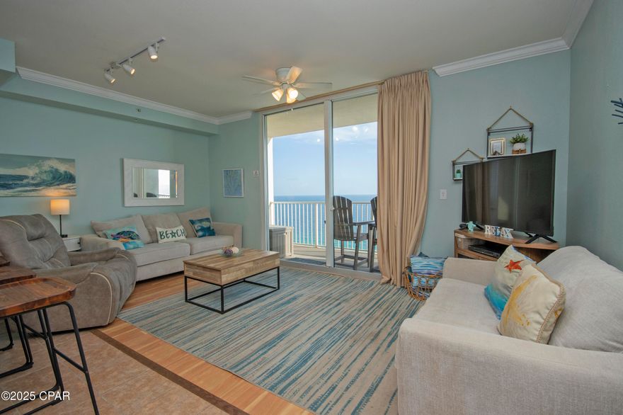 Wake up to the sound of waves and step out onto your private balcony to take in endless views of the emerald Gulf—this is beach living the way it's meant to be. Located on the 20th floor at 16819 Front Beach Road, this beautifully positioned condo puts you right on the sugar-white sands of Panama City Beach, where every day feels like a vacation. Inside, the space is bright, open, and inviting—perfect for slow mornings with coffee overlooking the water or evenings spent watching the sunset paint the sky. The layout flows effortlessly, making it easy to relax, entertain, or simply unplug and enjoy the coastal lifestyle. Whether this is your full-time home, a weekend escape, or a smart investment, it's the kind of place that instantly makes you breathe easier. Step outside and you're moments from beach walks, local dining, and everything Front Beach Road has to offer—yet when you're inside, all you hear is the ocean. This is more than a condo; it's where memories are made, where holidays stretch longer, and where life feels lighter. If you've been waiting for a place that truly feels like a beachfront retreat, this one delivers.