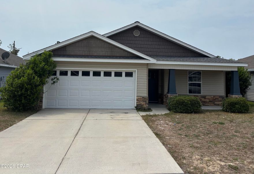 ***3 BEDROOM, 2 BATHROOM NEWLY UPDATED HOME IS PRICED TO SELL...SO HURRY BEFORE IT GETS AWAY!!!*** This beautiful property is conveniently located less than 15 minutes to Tyndall AFB in a cul-de-sac neighborhood. 2025 HVAC, 2025 water heater, 2019 roof. Newly painted throughout with tile flooring, NEW vinyl plank flooring, stainless steel appliances, custom cabinets, crown molding, alarm system, full laundry room, 6 foot privacy fence and a covered patio. Master bedroom comes with his and hers walk in closets and a double vanity. This one will not last long at this price! All information is approximate and should be verified by buyers if important