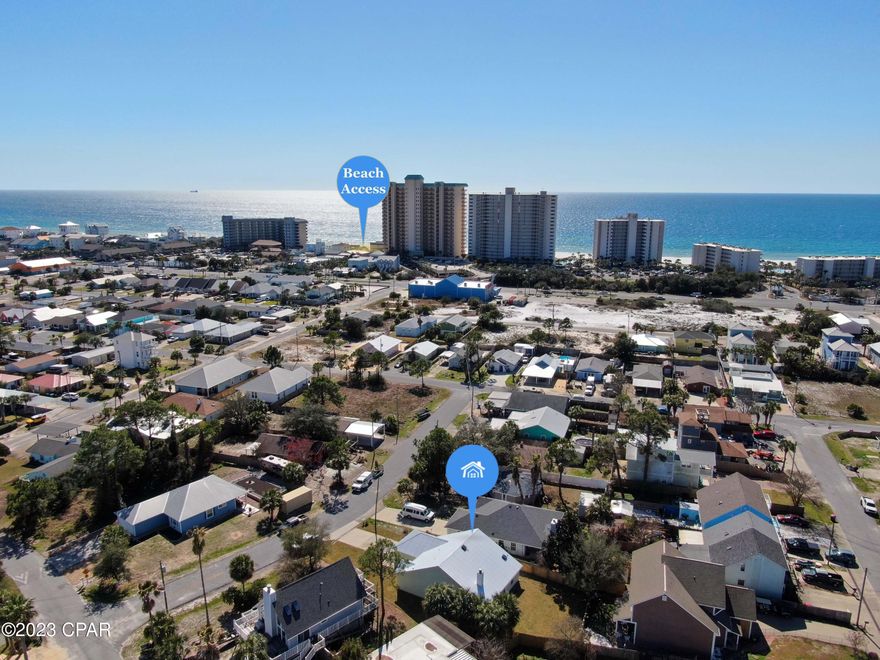 CURRENTLY UNDER CONTRACT, SELLER WILLCONSIDER BACKUP OFFERS. 

WELCOME TO YOUR NEW BEACH HOME! Perfect for a full-time residence, investment property, or second vacation home. No HOA! Located on a quiet street between the beautiful white sandy beaches & Lower Grand Lagoon, as well as close to Beach Access 13, Rick Seltzer Beach Access & Public Boat Launch. Also, in close proximity to some of Panama City Beach's favorite restaurants & local attractions. Some of the many recent upgrades include, new metal roof, sod & irrigation, interior paint, LVP flooring, light fixtures, kitchen granite countertops, backsplash & new appliances, including, fridge, range, microwave, dishwasher, washer & dryer.