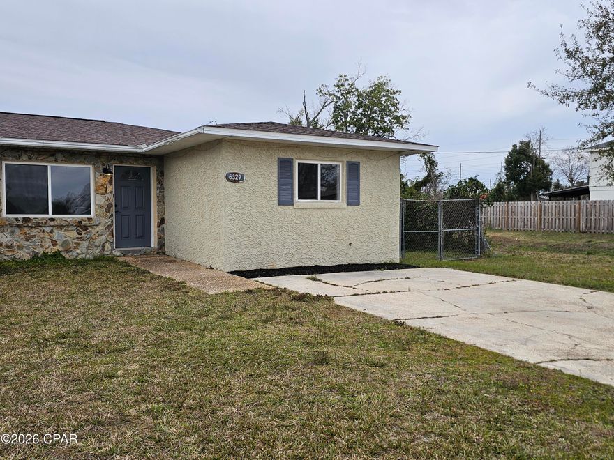 Move in ready home has large living space with lots of storage on this roomy 3-bedroom 2-bath All New and Remodeled including all New kitchen with New real wood cabinets, New countertops and New SS appliances. All New bathrooms, New fixtures, New doors, New paint and New windows just to name a few. This home is split plan with lots of living area with a living room, dining room, nice kitchen, large master bedroom and large additional bedrooms. Master has new large walk-in shower, vanity and toilet. Same with full hall bathroom but with a new tub/shower combo. Washer and dryer hook up and lots of closets and space. Nice back yard with attached storage building. This home is close to everything, shopping, restaurants and close to Tyndall Air Force Base. '' More Photos Soon '' Also, 6325 the home next door is available or make offer on both. If important all information and measurements should be verified.