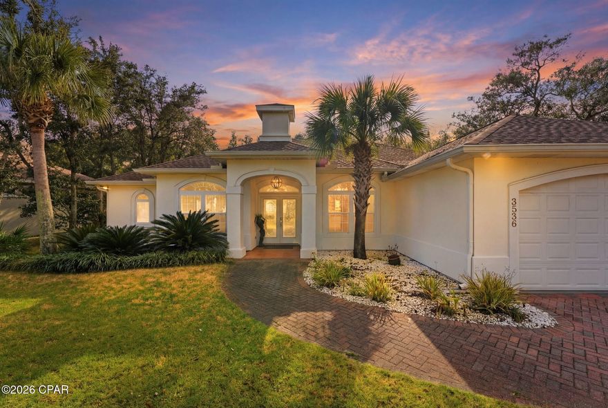 Welcome to 3536 Fox Run Blvd. Located behind the guarded private gates of The Preserve, this beautiful one-level pool home offers privacy, space, and an exceptional Florida lifestyle. Featuring 4 bedrooms, 2 bathrooms, and a 2-car garage, with over 2,500 square feet of heated and cooled living space. This thoughtfully designed residence blends comfort with functionality. The home welcomes you with an open-concept layout, designed for privacy and easy functionality. A flexible office space or guest suite positioned at the front of the home. At the heart of the home is the expansive kitchen and living area, filled with abundant natural light and designed for both everyday living and effortless entertaining. The kitchen features generous counter space, abundant cabinetry, and a breakfast bar that seamlessly connects to the dining room and living room. The dinning room features natural light and a timeless chandelier. The split floor plan enhances privacy, while the entire left wing is dedicated to the spacious primary suite. This private retreat includes an oversized primary suite bedroom and a walk-in closet with double vanities, a separate standing glass shower, and a relaxing jacuzzi tub. The two guest bedrooms are positioned on the right wing of the home with a shared full bathroom, including double vanities, and a standing glass shower-tub combo. Step outside to enjoy Florida living at its best with a large covered patio overlooking the pool. Perfect for entertaining, unwinding, or enjoying year-round outdoor living in your own backyard oasis. This single-story home offers the ideal combination of gated community living, generous interior spaces, natural light, and a functional layout designed for modern lifestyles. An exceptional opportunity you don't want to miss.