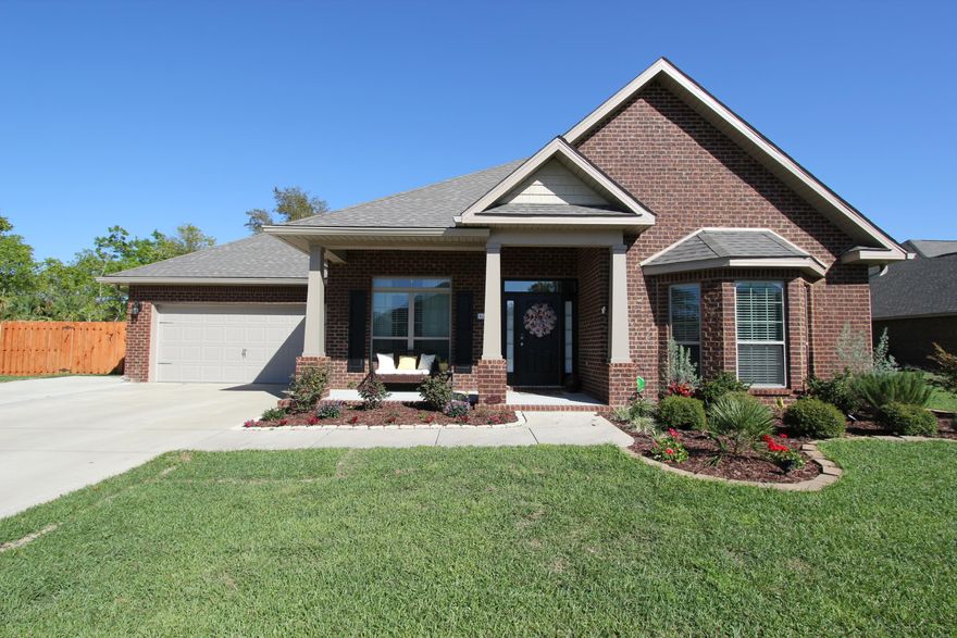 ALL Brick! 5 Bedroom 3 Full Bath Mackenzie Floor Plan. Saltwater Pool! No upgrade missed! Wood Flooring, large living area with trey ceilings. granite countertops, backsplash, stainless steel appliances. gutters, well-pump, sprinkler system, extra side driveway, large saltwater pool with sundeck & screened in back porch.  All Measurements are taken from Tax Site and builders plans, please measure if important.