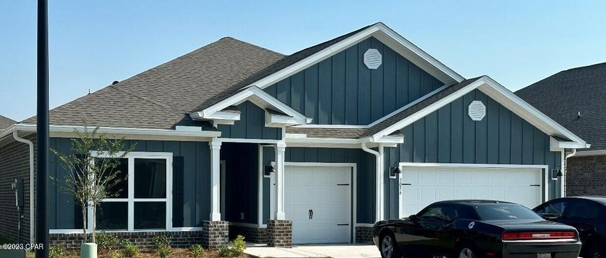 The Camden floor plan is full of space with an appointed dining room, a large study, 4 bedrooms and an additional garage for a third car or golf cart. As you enter this home, you will find LVP flooring throughout the common areas and plush carpet in the bedrooms. Just off the foyer, you will find two bedrooms with a shared bath, double sink vanity and shower/tub combo. Lovely trey ceilings are in the dining room, large living room, the study and bedroom 1. Bedroom 1 features a large bath with a garden tub, separate shower and spacious walk-in closet. The kitchen has a center island with a sink, plenty of beautiful cabinetry, a corner pantry and appliances which include a stove, microwave, and dishwasher. Pictures may be of similar, but not necessarily of subject property, including exterior and interior colors.

This home is being constructed with the Zip Sheathing system, providing greater protection than a traditional housewrap from
damages due to wind, rain, and extreme weather.

A standard Smart Home package includes a KwikSet keyless entry, Skybell doorbell, automated front porch lighting, an Echo
Dot device, and Quolsys touch panel which can be integrated to control your lighting, thermostat, front door and so much more.
A builder 10-year structural warranty is also included.