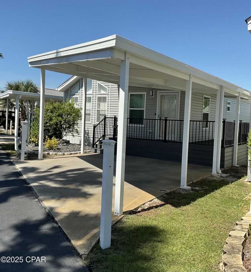 Priced To Sell!,,Addition Stick built in 2024.  Beautiful 2BR/2 full Baths. Nice walk-in shower. Storm room/laundry room. Nice wrap front porch & deck with lifetime warranty Trex on both. New LVP flooring, Everything is new from roof to flooring.  2024 HVAC, 2024 Rheem Water Heater, New roof 2024, New Siding 2024. Fully Furnished. Some Appliance have been updated. MOVE IN READY. Own your own peace of Heaven near shopping, restaurant's and minutes from the beach.  Community offers 2 swimming pools, hot tub and club house.