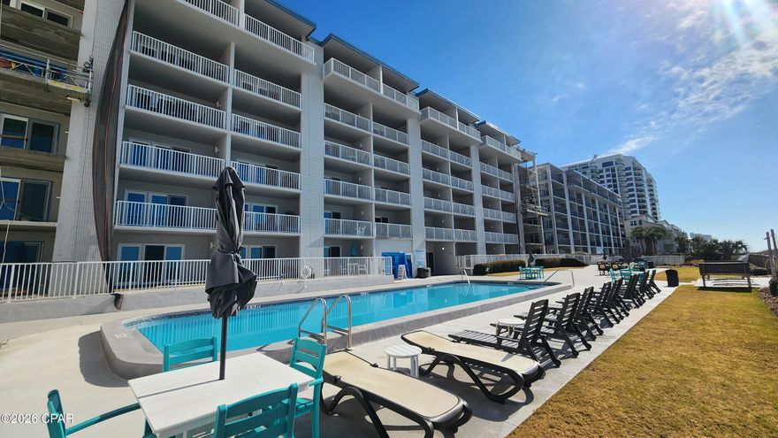 Mariner West Condominium complex is located on the quiet east end of Panama City Beach near St. Andrews State Park and the jetties. This 5th floor unit has been updated with wood grain style tile flooring, paint, lighting, brand new AC, and tasteful coastal decorations. With one large bedroom and two full baths, this condo is perfect for a small family or vacation rental. Building renovations are underway and the assessment will be paid by the seller before closing. This condo is located very close to Schooners, Patches Pub, Treasure Island Marina, Legendary Marine, Capt. Anderson's Restaurant and so much more! Age, sq ft,and dimensions approximate.